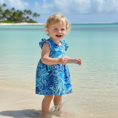 WATERCOLOR OCEAN WAVE STORMY DRESS