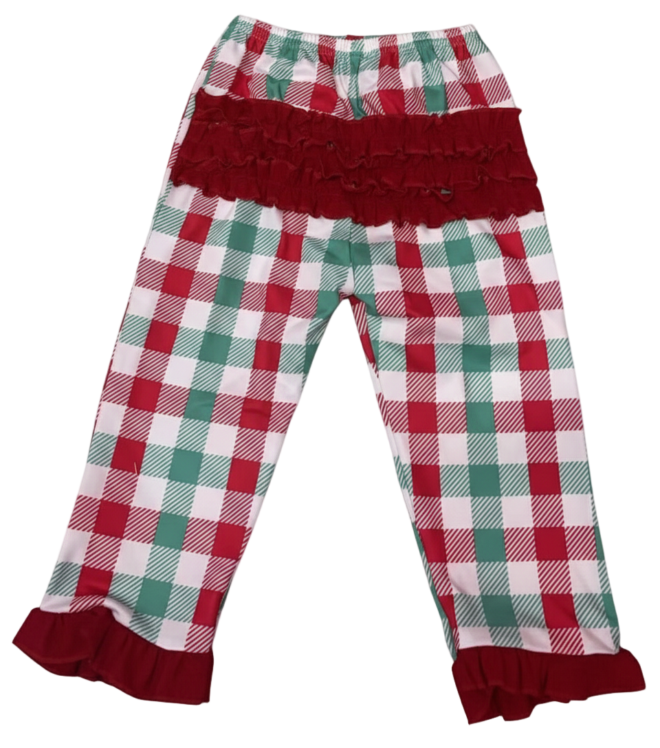 Christmas Red And Green Gingham Pajama Set