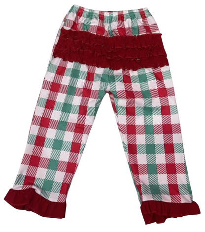 Christmas Red And Green Gingham Pajama Set