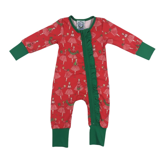 Vintage Christmas Lady Icons - Girls Zippy Romper