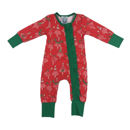 Vintage Christmas Lady Icons - Girls Zippy Romper