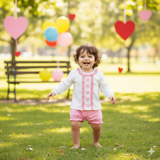 VALENTINES HEARTS BLOOMER SET - EMBROIDERY APPLIQUÉ