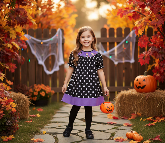 HALLOWEEN SISTERS - MACHINE SMOCKED DRESS