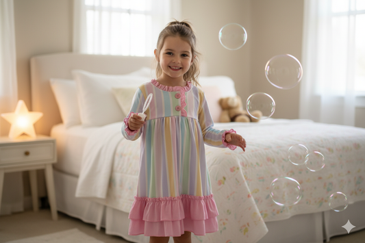 PREPPY PASTEL STRIPE DREAMS NIGHTGOWN