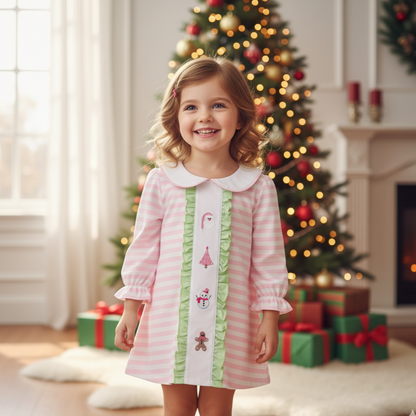 CHRISTMAS PINK GIRLS DRESS