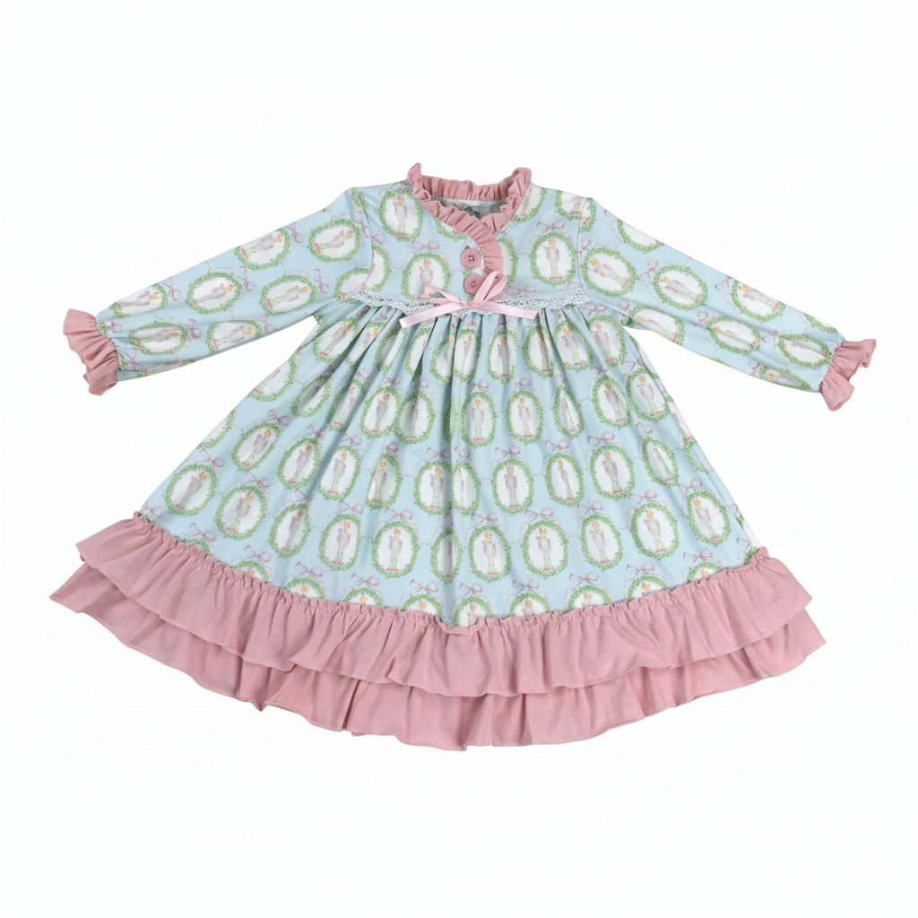 Nutcracker Ballet Aqua Blue & Pink Nightgown