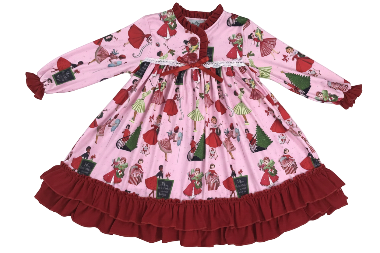 Vintage 50's Christmas Ladies - Girls Nightgown