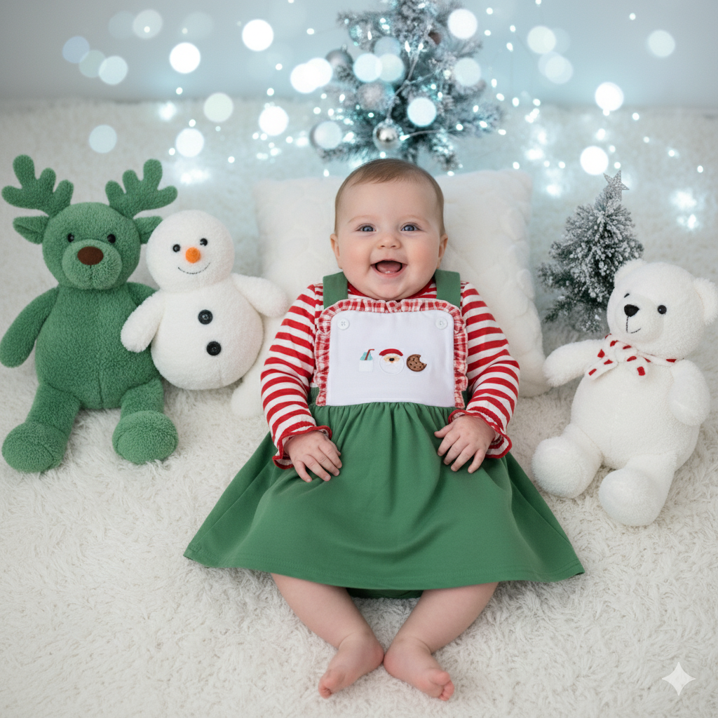 CHRISTMAS SANTA COOKIES AND MILK DRESS WITH SHIRT