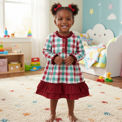 Christmas Red And Green Gingham Nightgown