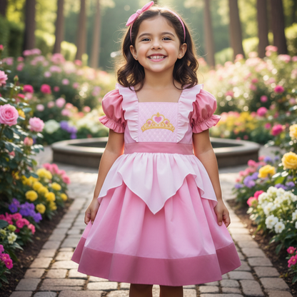 SMOCKED AURORA PINK PRINCESS TIARA DRESS