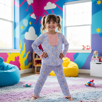 Grandmillennial Easter Bunny Girl Pajama Set