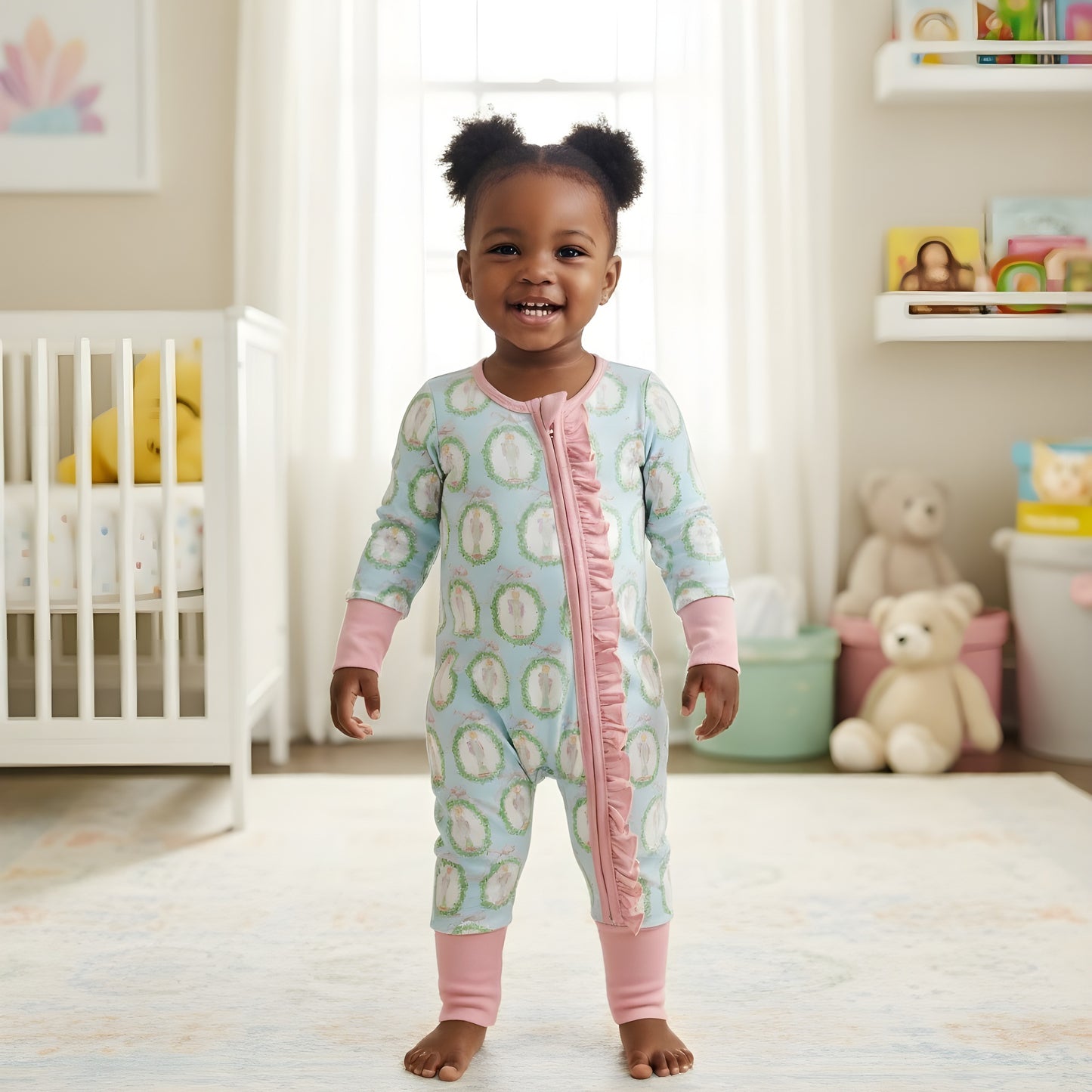 Nutcracker Ballet Aqua Blue & Pink Zippy