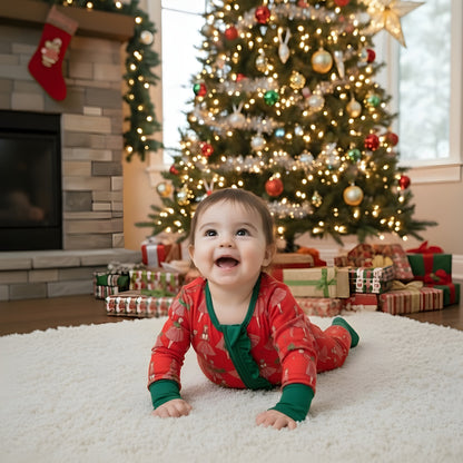 Vintage Christmas Lady Icons - Girls Zippy Romper