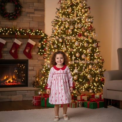 Classic Santa Long Sleeve Girls Dress