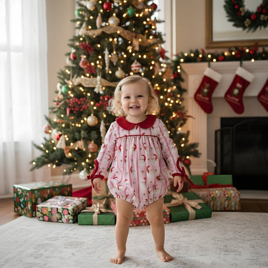 Classic Santa Long Sleeve Girls Bubble