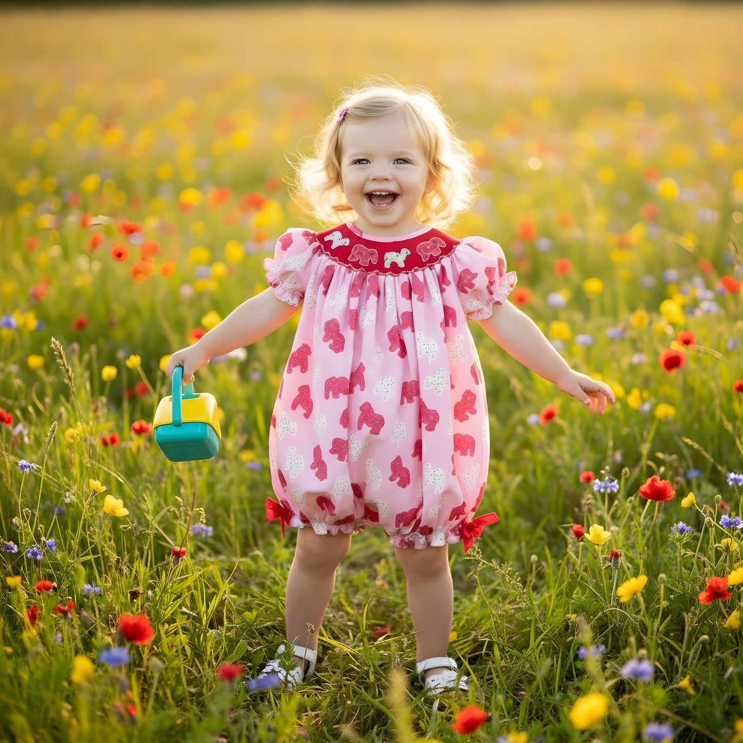 HAND SMOCKED FROSTED SPRINKLE ANIMAL COOKIES BUBBLE
