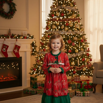 Vintage Christmas Lady Icons - Girls Nightgown