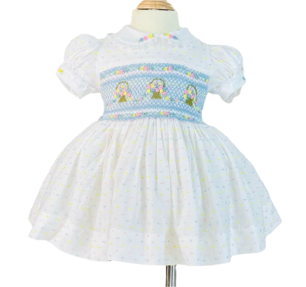 smocked easter dresses Easter Flower Basket Hand-Smocked Dress