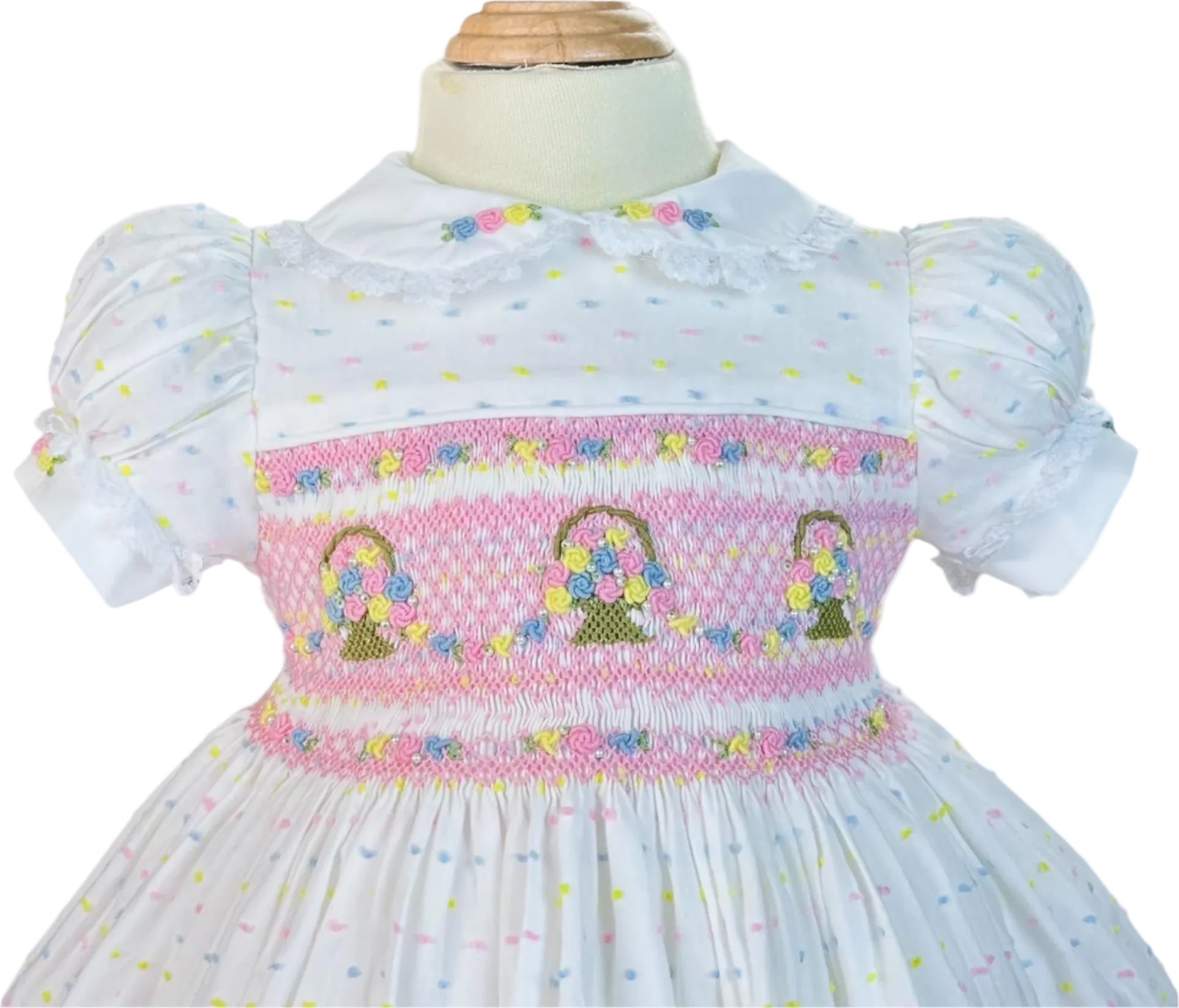 Easter Hand-Smocked Flower Basket Dress