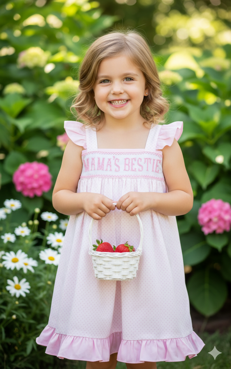 MAMAS BESTIE HAND SMOCKED DRESS - BISHOP LENGTH