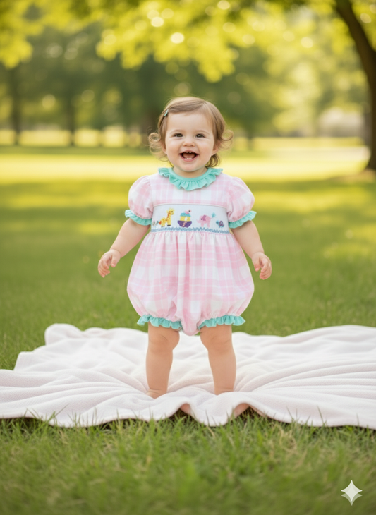 SUNDAY BEST - NOAH’S ARK - HAND SMOCKED BUBBLE