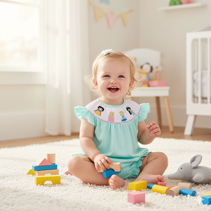 MAGICAL - PRINCESS GINGHAM EMBROIDERED BUBBLE