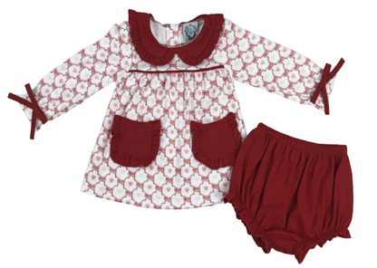 Grandmillennial Valentines Hearts & Bows Bloomer Set