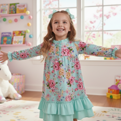 TEAL FLORAL NIGHTGOWN