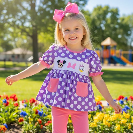 MAGICAL FRIENDS - PINK AND PURPLE POLKA DOT